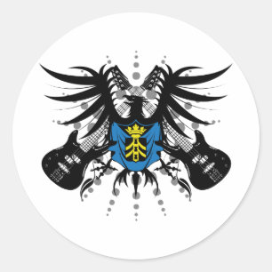 Pegatina Redonda Escudo de armas de la roca