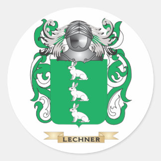Pegatina Redonda Escudo de armas de Lechner (escudo familiar)