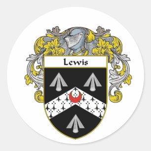 Pegatina Redonda Escudo de armas de Lewis (cubierto)