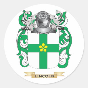 Pegatina Redonda Escudo de armas de Lincoln (escudo de la familia)