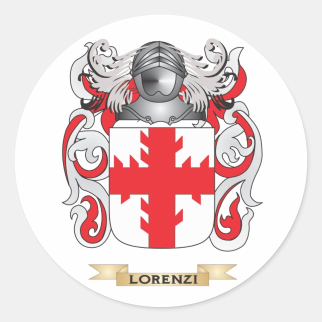 Pegatina Redonda Escudo de armas de Lorenzi (escudo familiar) (Anverso)