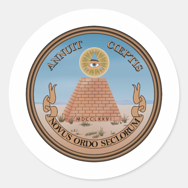 Pegatina Redonda Escudo de armas de los Estados Unidos (Anverso)