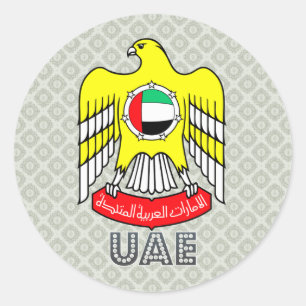 Pegatina Redonda Escudo de armas de los Uae