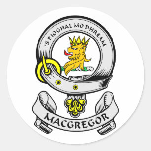 Pegatina Redonda Escudo de armas de MACGREGOR