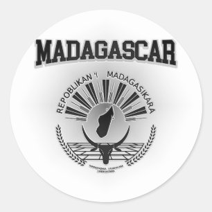 Pegatina Redonda Escudo de armas de Madagascar