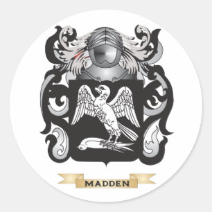 Pegatina Redonda Escudo de armas de Madden (reposo familiar)