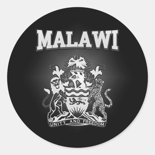 Pegatina Redonda Escudo de armas de Malawi (Anverso)
