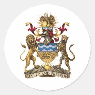 Pegatina Redonda Escudo de armas de Malawi símbolo de la bandera de