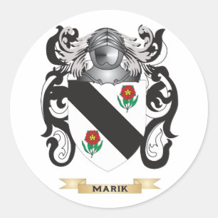 Pegatina Redonda Escudo de armas de Marik (escudo de familia)