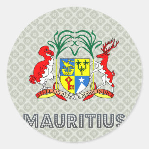 Pegatina Redonda Escudo de armas de Mauricio