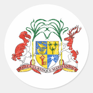 Pegatina Redonda Escudo de armas de Mauricio