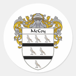 Pegatina Redonda Escudo de armas de McCoy (cubierto)