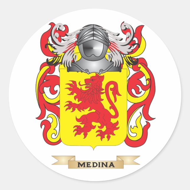 Pegatina Redonda Escudo de armas de Medina (escudo de familia) (Anverso)