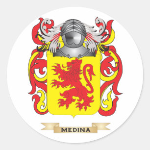 Pegatina Redonda Escudo de armas de Medina (escudo de la familia)
