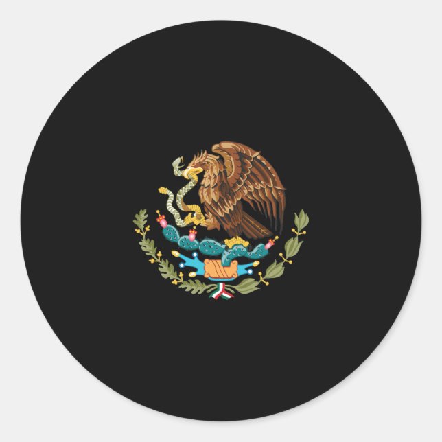 Pegatina Redonda Escudo de armas de México (Anverso)