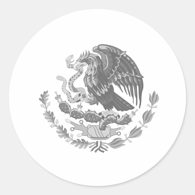 Pegatina Redonda Escudo de armas de México (Anverso)