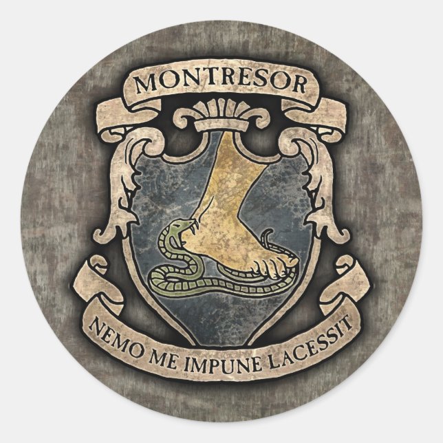 Pegatina Redonda Escudo de armas de Montresor (Anverso)