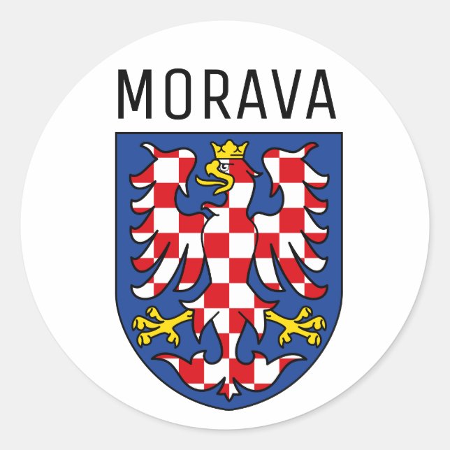 Pegatina Redonda Escudo de armas de Moravia - CZECHIA (Anverso)