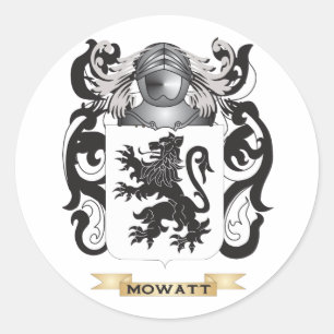 Pegatina Redonda Escudo de armas de Mowatt (escudo familiar)