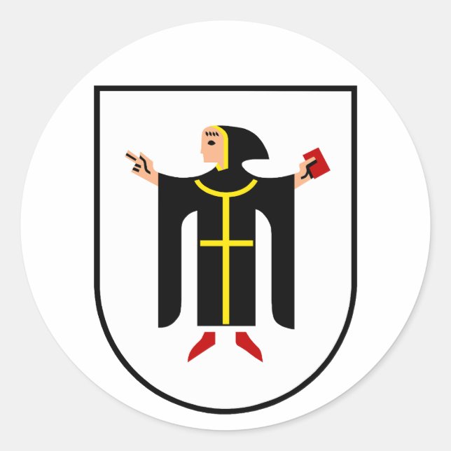 Pegatina Redonda Escudo de armas de Múnich (Anverso)