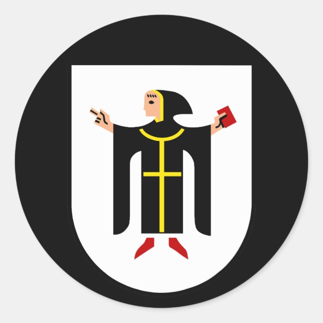 Pegatina Redonda Escudo de armas de Múnich (Anverso)