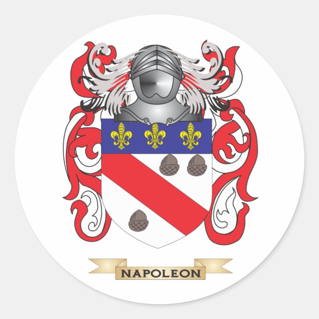 Pegatina Redonda Escudo de armas de Napoleón (escudo familiar) (Anverso)
