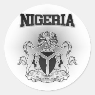 Pegatina Redonda Escudo de armas de Nigeria