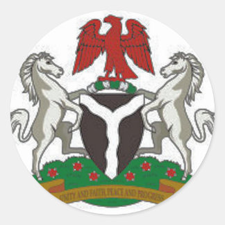 Pegatina Redonda Escudo de armas de Nigeria