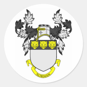 Pegatina Redonda Escudo de armas de NORMAN