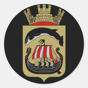 Pegatina Redonda Escudo de armas de Noruega