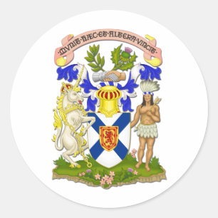 Pegatina Redonda Escudo de armas de Nueva Escocia