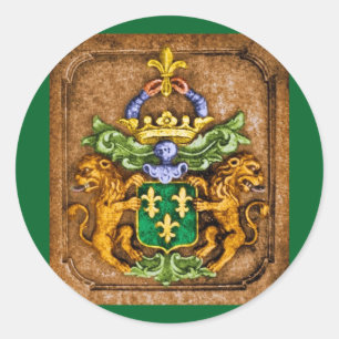 Pegatina Redonda Escudo de armas de occidente coloreado