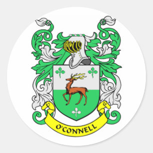 Pegatina Redonda Escudo de armas de O'CONNELL