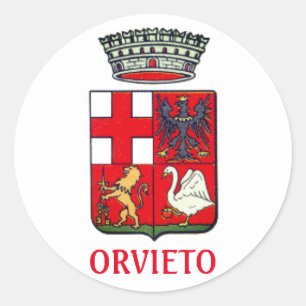 Pegatina Redonda Escudo de armas de Orvieto (Italia)