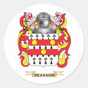 Pegatina Redonda Escudo de armas de Pearson (escudo familiar)