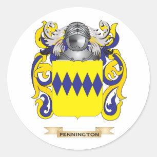 Pegatina Redonda Escudo de armas de Pennington (reposo familiar)