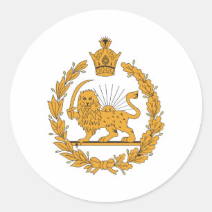 Pegatina Redonda Escudo De Armas De Persia
