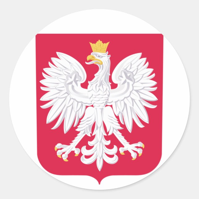 Pegatina Redonda Escudo de armas de Polonia