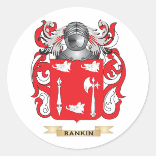 Pegatina Redonda Escudo de armas de Rankin (escudo de la familia)