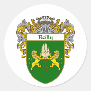 Pegatina Redonda Escudo de armas de Reilly (cubierto)