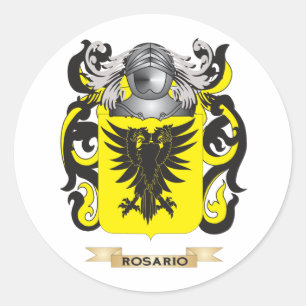 Pegatina Redonda Escudo de armas de Rosario (escudo familiar)