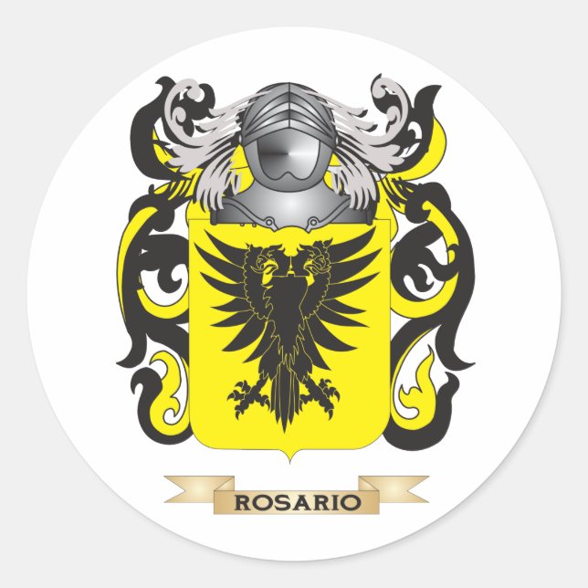 Pegatina Redonda Escudo de armas de Rosario (escudo familiar) (Anverso)