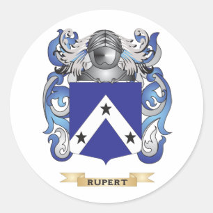 Pegatina Redonda Escudo de armas de rupert (escudo familiar)