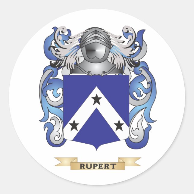 Pegatina Redonda Escudo de armas de rupert (escudo familiar) (Anverso)