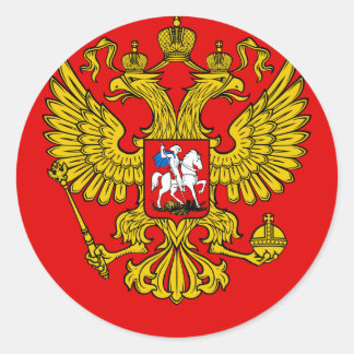 Pegatina Redonda Escudo de armas de Rusia