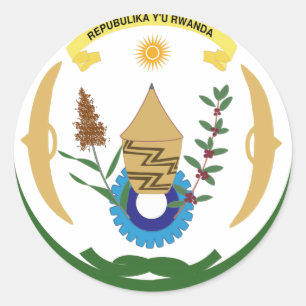 Pegatina Redonda Escudo de armas de Rwanda