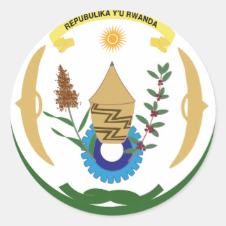 Pegatina Redonda Escudo de armas de Rwanda