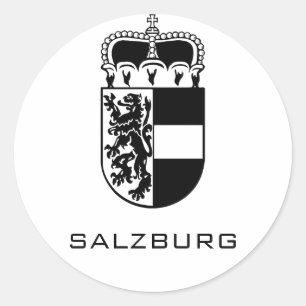 Pegatina Redonda Escudo de Armas de Salzburgo Arte Monocromo Refina