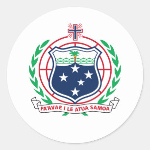 Pegatina Redonda Escudo de armas de Samoa