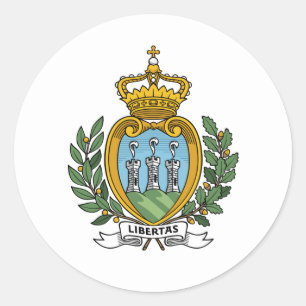 Pegatina Redonda Escudo de armas de Samoa, San Marino